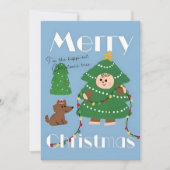 Cute Christmas Tree Illustration Feestdagenkaart (Voorkant)