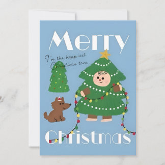 Cute Christmas Tree Illustration Feestdagenkaart