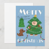 Cute Christmas Tree Illustration Feestdagenkaart (Voorkant / Achterkant)