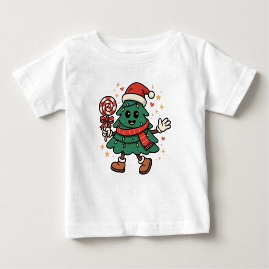 Cute Christmas Tree Kids T-Shirt / Festive Holiday (Voorkant)