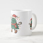 Cute Christmas Tree Mug - Festive Holiday Design Grote Koffiekop (Voorkant rechts)