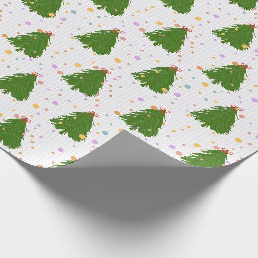 Cute Christmas Tree Pattern Cadeaupapier (Hoek)