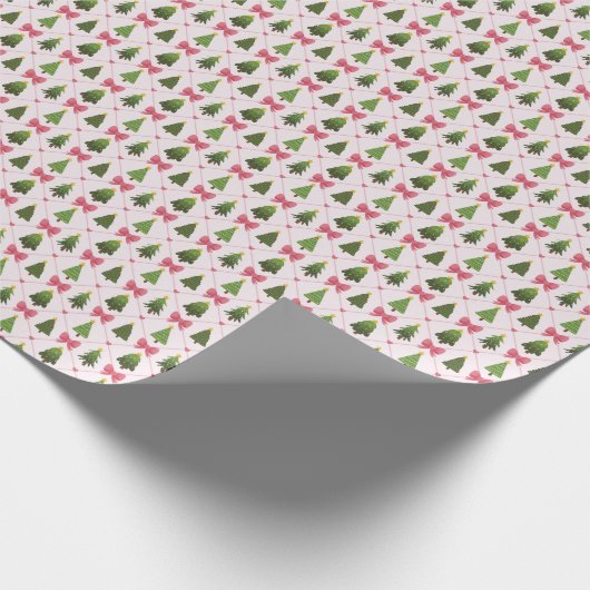Cute Christmas Tree Pattern - Wrapping Paper Roll Cadeaupapier (Hoek)