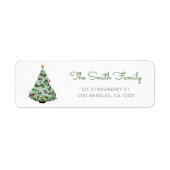 Cute Christmas Tree Return Address Etiket (Voorkant)
