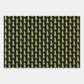 Cute Christmas Trees Retro Holiday Pattern Gift Inpakpapier Vel (Voorkant 3)