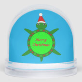 Cute Christmas Turtle with Flowery Shell Custom Sneeuwbol (Voorkant)