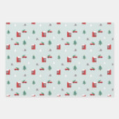 Cute Christmas Village Pattern Inpakpapier Vel (Voorkant)