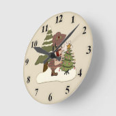 Cute Christmas Wall Clock Ronde Klok (Hoek)