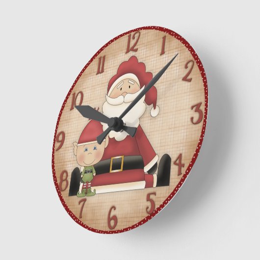 Cute Christmas Wall Clock Ronde Klok (Hoek)