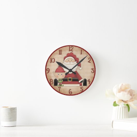 Cute Christmas Wall Clock Ronde Klok (Huis)