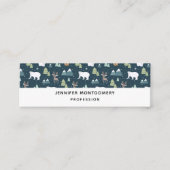 Cute Christmas Winter Animals Pattern Mini Busines Mini Visitekaartje (Voorkant)