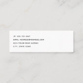 Cute Christmas Winter Animals Pattern Mini Busines Mini Visitekaartje (Achterkant)