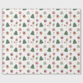 Cute Christmas Wrapping Paper  Cadeaupapier (Vlak)