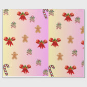 Cute Christmas Wrapping Paper Cadeaupapier (Vlak)