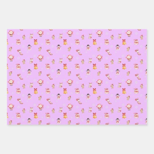 Cute Christmas Wrapping Paper Set (Voorkant 2)