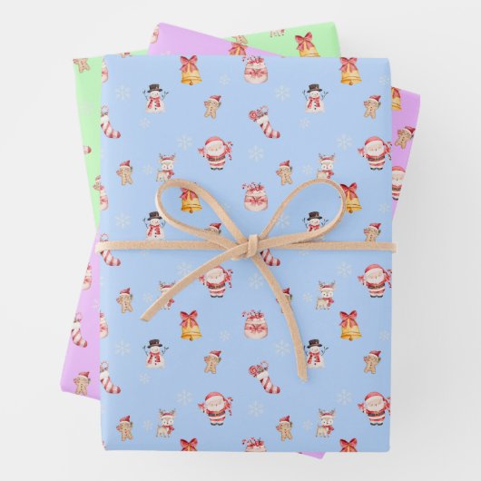 Cute Christmas Wrapping Paper Set (In situ)