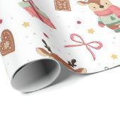 Cute Christmas Wrapping Paper With A Baby Deer  Cadeaupapier (Rol Hoek)