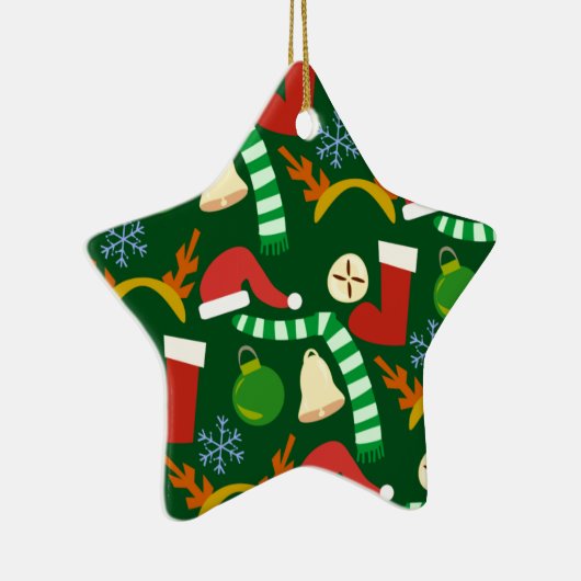 Cute Christmastime Holiday Gear Keramisch Ornament (Rechts)