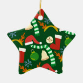 Cute Christmastime Holiday Gear Keramisch Ornament (Voorkant)