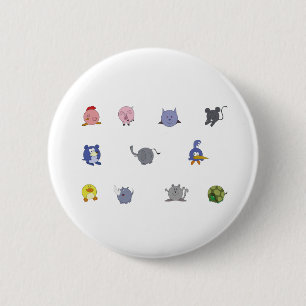 Cute Chubby Animals Ronde Button 5,7 Cm