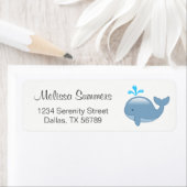 Cute Chubby Cartoon Whale Etiket (Insitu)