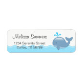 Cute Chubby Cartoon Whale Etiket (Voorkant)
