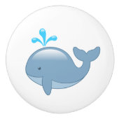 Cute Chubby Cartoon Whale Keramische Knop (Voorkant)