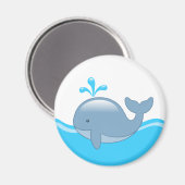 Cute Chubby Cartoon Whale Magneet (Voorkant / Achterkant)