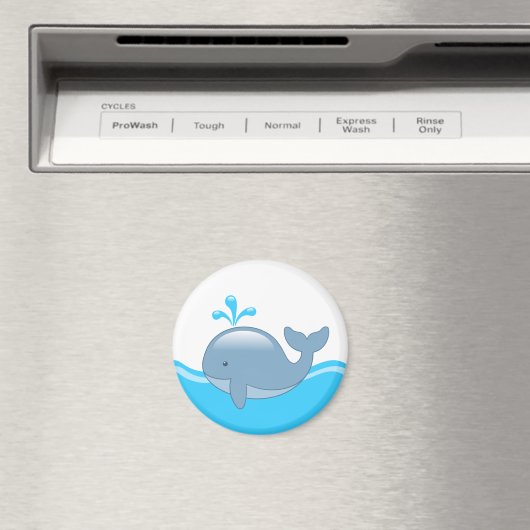 Cute Chubby Cartoon Whale Magneet (Insitu (Vaatwasser))