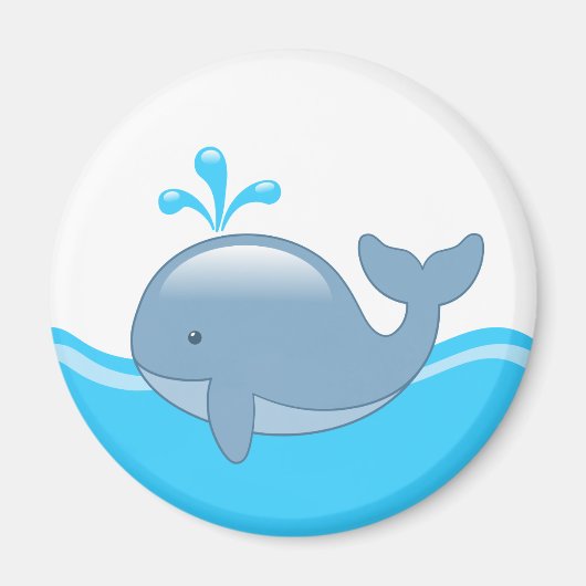 Cute Chubby Cartoon Whale Magneet (Voorkant)
