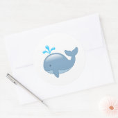 Cute Chubby Cartoon Whale Ronde Sticker (Envelop)
