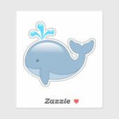 Cute Chubby Cartoon Whale Sticker (Vel)