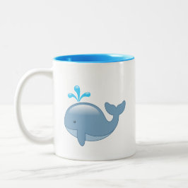 Cute Chubby Cartoon Whale Tweekleurige Koffiemok