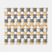 Cute Chubby Cat Doodle Fleece Deken (Voorkant (Horizontaal))