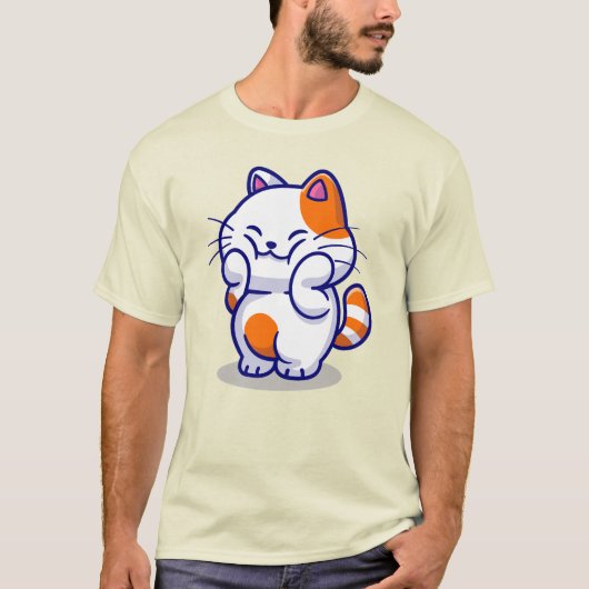 Cute Chubby Cat T-shirt (Voorkant)