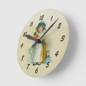 Cute Chubby Cheeks  meisje met Dolls Ronde Klok (Hoek)