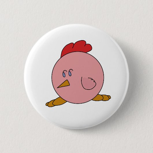 Cute Chubby Chicken Ronde Button 5,7 Cm (Voorkant)