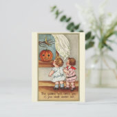 Cute Chubby Children Halloween Briefkaart 1910 (Staand voorkant)