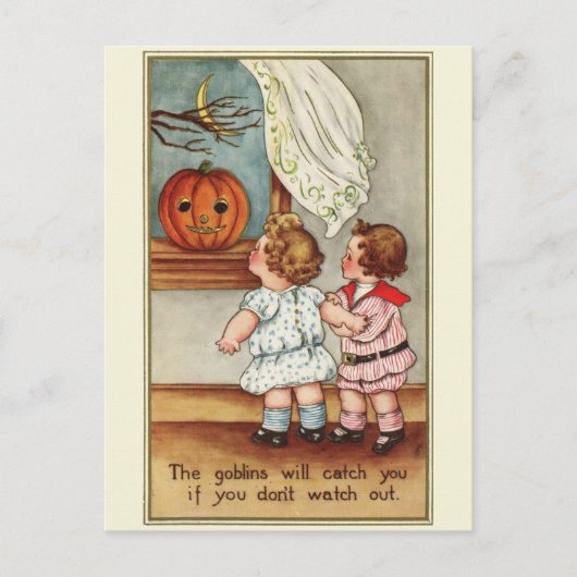 Cute Chubby Children Halloween Briefkaart 1910 (Voorkant)
