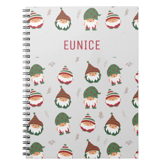 Cute Chubby-kerst - Elves Pattern Notitieboek (Voorkant)