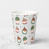 Cute Chubby Kerstmis Elves Pattern Papieren Bekers (Achterkant)