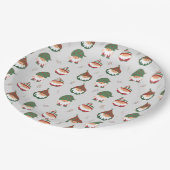 Cute Chubby Kerstmis Elves Pattern Papieren Bordje (Gekanteld)