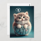 Cute Chubby Kitten houdt van je Briefkaart (Voorkant / Achterkant)