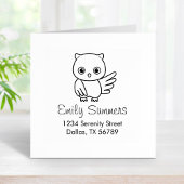Cute Chubby Owl Adres Rubberstempel