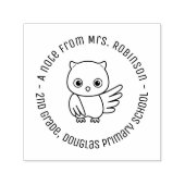 Cute Chubby Owl School Teacher Note 2 Zelfinktende Stempel (Design)