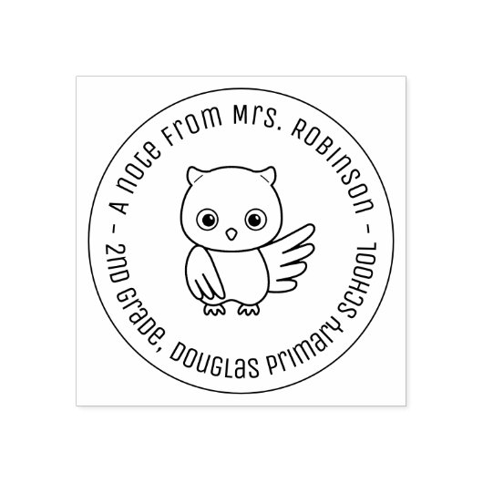 Cute Chubby Owl School Teacher Note 3 Rubberstempel (Afrduk)
