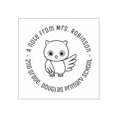 Cute Chubby Owl School Teacher Note 4 Rubberstempel (Afrduk)