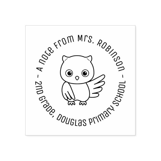 Cute Chubby Owl School Teacher Note 4 Rubberstempel (Afrduk)