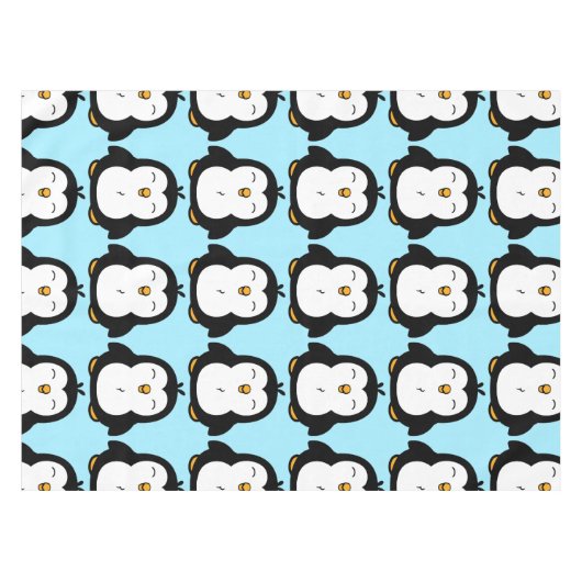 Cute Chubby Penguin Afbeelding Pattern Tafelkleed (Voorkant (Horizontaal))