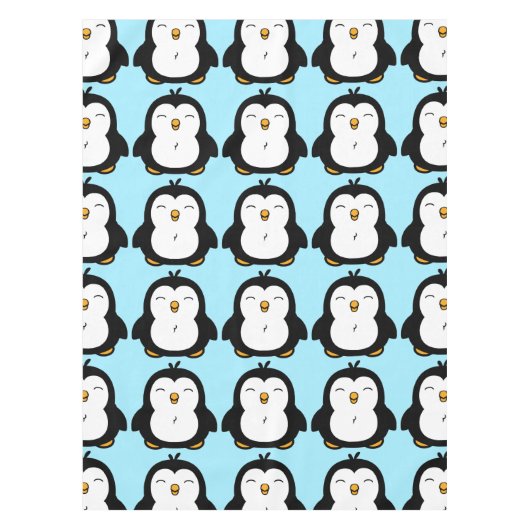 Cute Chubby Penguin Afbeelding Pattern Tafelkleed (Voorkant)